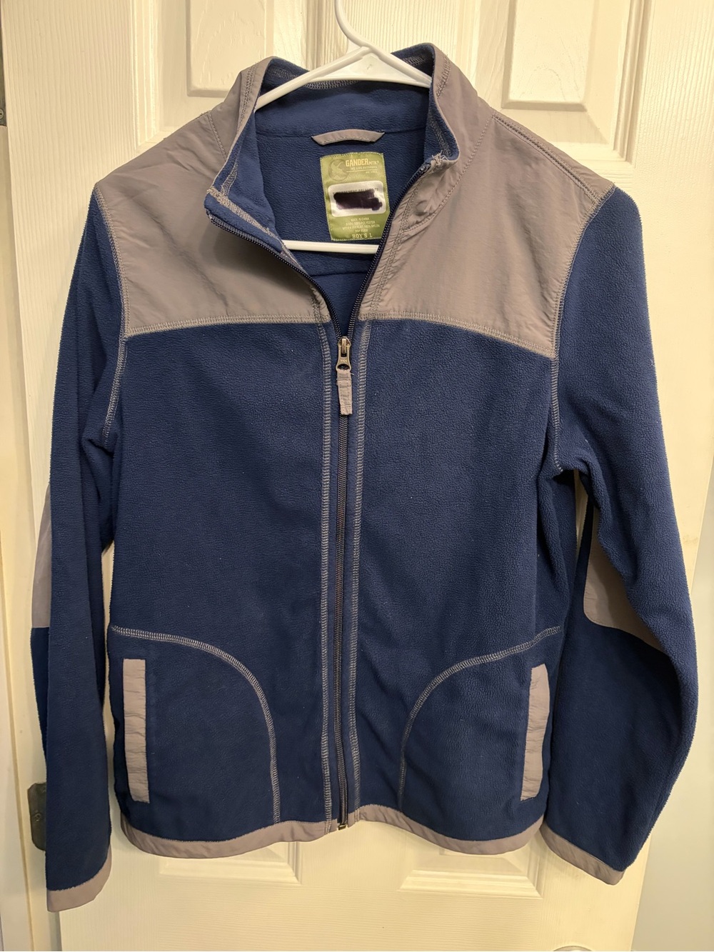 Gander Mountain Kids Navy and Gray Fleece Zip-Up Jacket